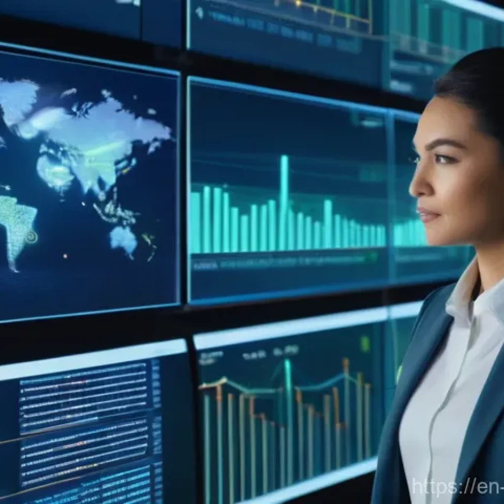 데이터 분석가가 주목해야 할 산업 동향 - **"A visually striking image depicting a modern data scientist, male or female, in their early 30s, ...