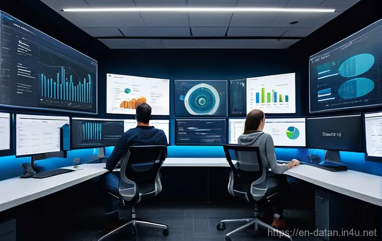 데이터 분석가가 주목해야 할 산업 동향 - **"A vibrant and engaging scene in a sleek, open-plan office space. A diverse team of three business... 데이터 분석가가 주목해야 할 산업 동향 - **"A vibrant and engaging scene in a sleek, open-plan office space. A diverse team of three business...