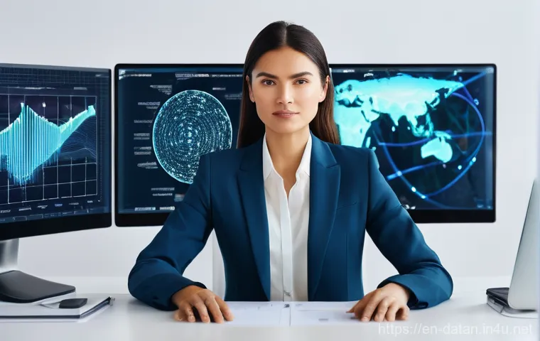 데이터 분석가로서의 자기계발 방법 - **Prompt 1: Advanced Analytics in Action**
"A highly focused, professional female data analyst, ...